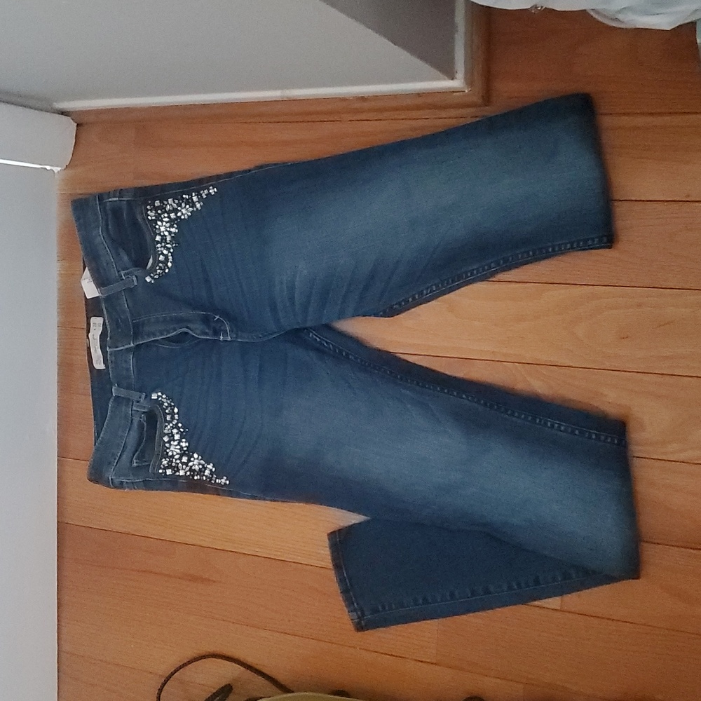 Abercrombie & Fitch Dark Blue Skinny Jeans with Silver Accents